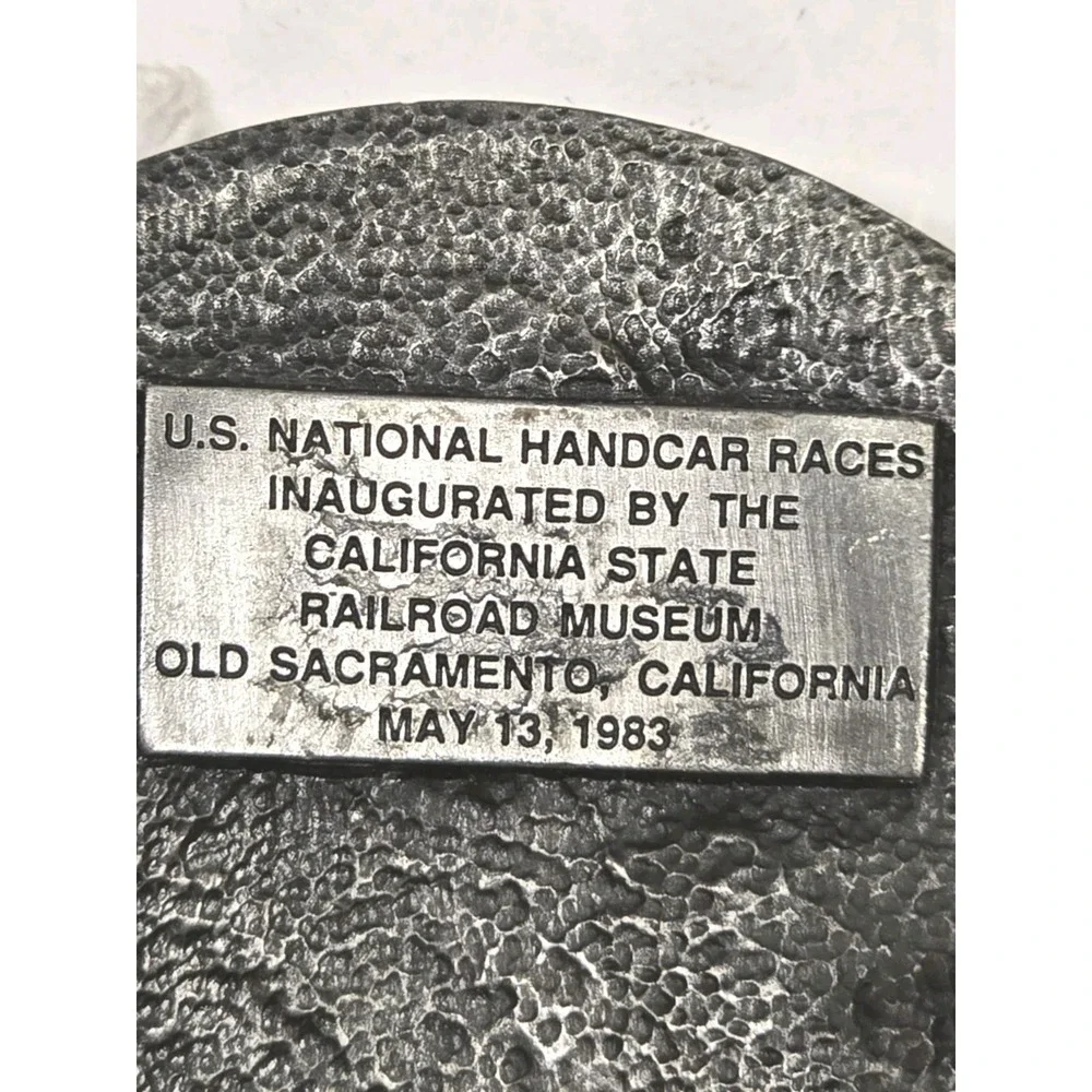 Vintage Classic Trophy Co. U.S. National Handcar Races Old Sacramento Belt...‎